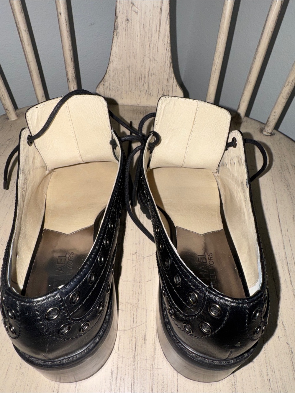 Michael Kors Edison Leather Lace-Up Brogues Oxfords - Picture 5 of 11